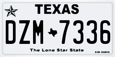 TX license plate DZM7336