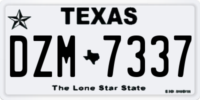 TX license plate DZM7337