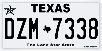 TX license plate DZM7338