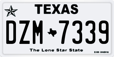 TX license plate DZM7339