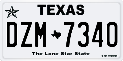 TX license plate DZM7340