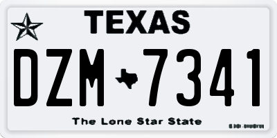 TX license plate DZM7341