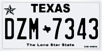 TX license plate DZM7343