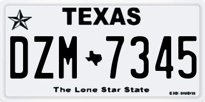 TX license plate DZM7345
