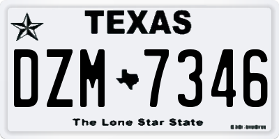 TX license plate DZM7346