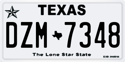 TX license plate DZM7348