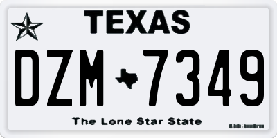 TX license plate DZM7349