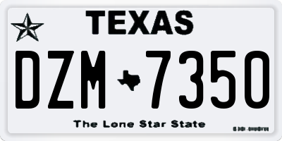 TX license plate DZM7350