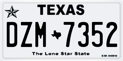 TX license plate DZM7352