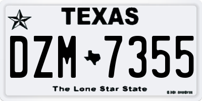TX license plate DZM7355