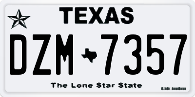 TX license plate DZM7357
