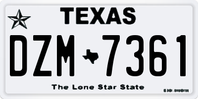 TX license plate DZM7361
