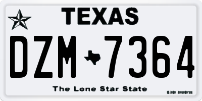 TX license plate DZM7364