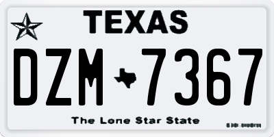 TX license plate DZM7367