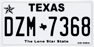 TX license plate DZM7368