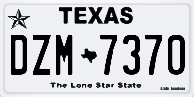 TX license plate DZM7370