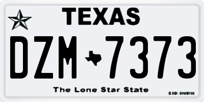 TX license plate DZM7373