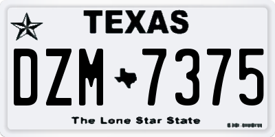 TX license plate DZM7375