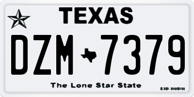 TX license plate DZM7379
