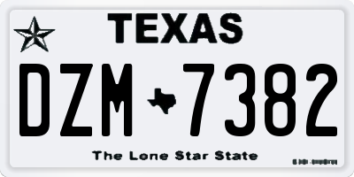 TX license plate DZM7382