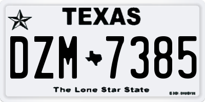 TX license plate DZM7385