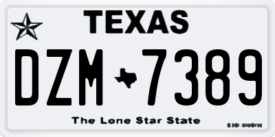 TX license plate DZM7389
