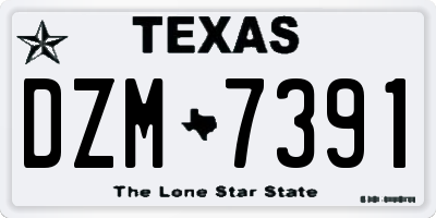 TX license plate DZM7391