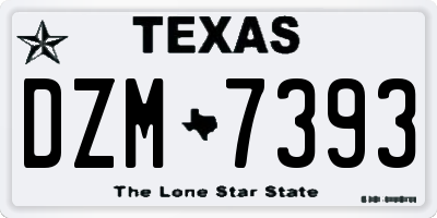TX license plate DZM7393