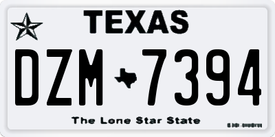 TX license plate DZM7394