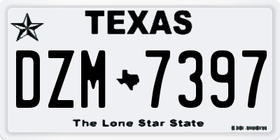 TX license plate DZM7397