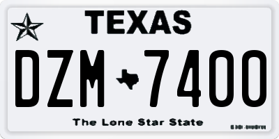 TX license plate DZM7400