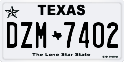 TX license plate DZM7402