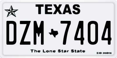 TX license plate DZM7404