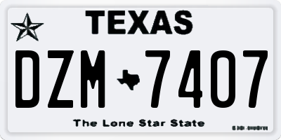 TX license plate DZM7407