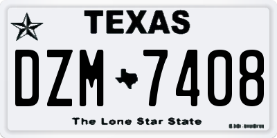 TX license plate DZM7408