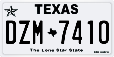 TX license plate DZM7410