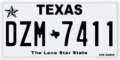 TX license plate DZM7411