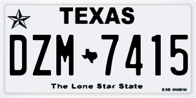 TX license plate DZM7415