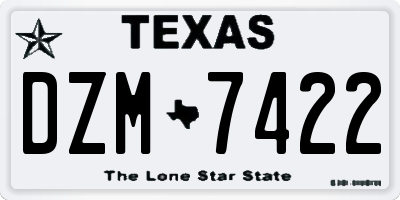 TX license plate DZM7422