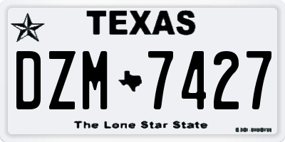 TX license plate DZM7427