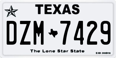 TX license plate DZM7429