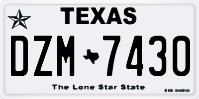 TX license plate DZM7430