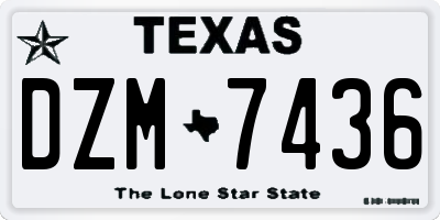 TX license plate DZM7436