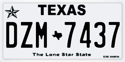TX license plate DZM7437