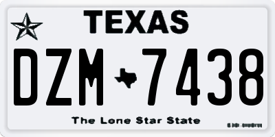 TX license plate DZM7438
