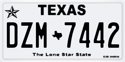 TX license plate DZM7442