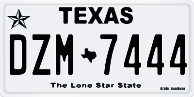 TX license plate DZM7444