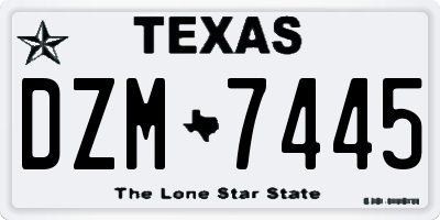 TX license plate DZM7445