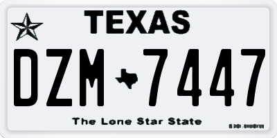 TX license plate DZM7447