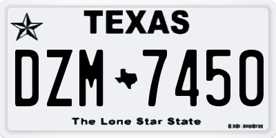 TX license plate DZM7450